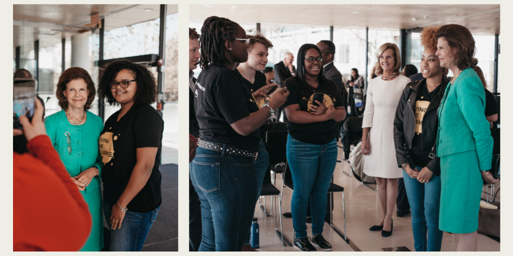 H.M. Queen Silvia meeting Youth Ambassadors